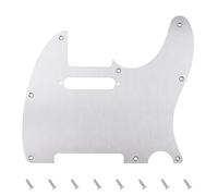 Banworks Golpeador Tele de aluminio procesado CNC, 1,5 mm de grosor, 1 capa, 8 agujeros, borde recto, placa de arañazos para guitarra eléctrica USA/MEX Fender Ultra Tele Standard Telecaster TL JT/HB