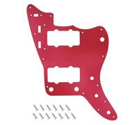 Banworks Golpeador vintage de aluminio de los años 60, 1 capa, 13 agujeros, borde recto, placa de rayones para Fender Ultra Jazzmaster JM Guitars JT/HB-14 rojo