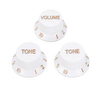 Banworks Imperial - Perillas de control de guitarra eléctrica de 24 ranuras, 2 tonos y 1 perilla de volumen de 6 mm, perillas de velocidad de 6 mm, tapa superior para guitarras eléctricas Fender Strat
