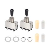 Banworks Interruptor de palanca métrico de 3 vías, interruptor selector de pastilla cerrado de metal, interruptor de caja sellada para guitarras eléctricas de estilo moderno, paquete de 2 JT/DWQ-03