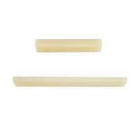 Banworks Juego de 6 cuerdas de sillín y tuercas para guitarra acústica, hueso de ganado real, sin ranura, tuercas de cuello de guitarra acústica, paquete de 2 JT/XZ-15, color crema