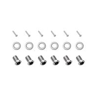 Banworks Juego de clavijas de afinación de guitarra, tornillos y bujes para guitarra, juego de 6 tornillos + 6 bujes + 6 arandelas para bajo, guitarras acústicas eléctricas JT/JXQLS-04 cromadas