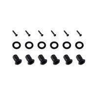 Banworks Juego de clavijas de afinación de guitarra, tornillos y bujes para guitarra, juego de 6 tornillos + 6 bujes + 6 arandelas para bajo, guitarras acústicas eléctricas JT/JXQLS-04, color negro