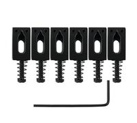 Banworks Juego de silletas de puente modernas de 10,5 mm (13/32 pulgadas) para guitarras Fender Strat ST Tele, espaciado entre cuerdas de 52,5 mm (2-1/16 pulgadas), paquete de 6 JT/QM-01, color negro