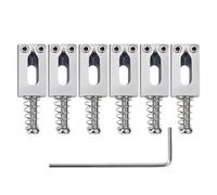 Banworks Juego de silletas de puente modernas de 10,5 mm (13/32 pulgadas) para guitarras Fender Strat ST Tele, espaciado entre cuerdas de 52,5 mm (2-1/16 pulgadas), paquete de 6 JT/QM-01 cromado