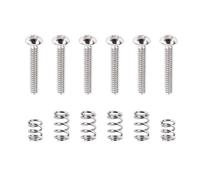 Banworks Juego de tornillos de ajuste de longitud de sillín de acero inoxidable #4-40 UNC x 5/8 pulgadas con 4 resortes largos + 2 cortos para guitarra eléctrica Fender Strat ST, juego de 6 JT/QMLS-03