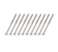 Banworks Juego de tornillos de montaje para pastilla de bajo eléctrico JB PB P90 JM Style JT/SXQLS-04, 2,6 x 36 mm, rosca métrica, 2,6 x 36 mm, juego de 10 unidades JT/SXQLS-04 cromado