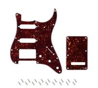 Banworks Juego pickguard y tapa de trémolo HSS 4 capas guitarra eléctrica | 11-Hole Pickguard y 6-Hole Tremolo Cover para USA/MX Fender Modern Stratocaster Strat ST JT/HB-09 Tortoiseshell Marrón Oscuro