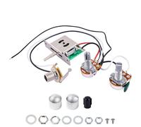 Banworks Kit cableado guitarra, 1 tono 1 vol preconectado 250K | Mini potenciómetros 1T1V, interruptor cuchilla 5 vías, jack salida 6,35 mm para Fender/Squier Telecaster Tele TL JT/DLZC-05