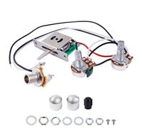 Banworks Kit cableado guitarra, 1 tono 1 vol preconectado 250K | Mini potenciómetros 1T1V, interruptor cuchilla 5 vías, jack salida 6,35 mm para Fender/Squier Telecaster Tele TL JT/DLZC-05
