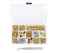 Banworks Kit de tornillos de guitarra eléctrica de tamaño métrico de 258 piezas para puente Tele/Strat, placa de cuello, anillos de pastilla, pastillas Humbucker, pastillas ST/TL, golpeadores