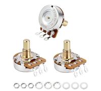 Banworks Latón A500K+B500K M8 - Potenciómetros de eje sólido de tamaño completo 2A1B de eje corto (15 mm de longitud) y potenciómetros cónicos lineales para Epiphone Les Paul LP/SG Squier Strat/Tele