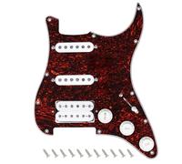 Banworks Loaded HSS ST Pickguard Vintage Hot F 50s Tones Prewired Pickguard | Pastillas SSH de 4 capas bobina fibra Alnico 5 escalonada para Fender Stratocaster Strat ST JT/HBZC-03 Tortuga roja