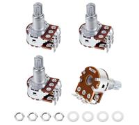 Banworks M8 MN250K - Potenciómetro métrico de rosca M8 mini mezcla de equilibrio dual de 18 ranuras de eje largo dividido (18 mm de longitud) con tope central para guitarras eléctricas Squier/Epiphone