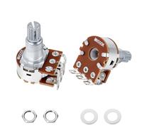Banworks M8 MN500K - Potenciómetro métrico de rosca M8 mini mezcla de equilibrio dual de 18 ranuras de eje largo dividido (18 mm de longitud) con tope central para guitarras eléctricas Squier/Epiphone