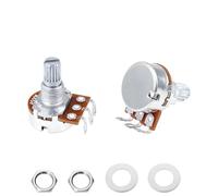 Banworks Mini macetas métricas de aluminio M8 con rosca A500K, 18 ranuras de eje corto dividido (15 mm de longitud), potenciómetros para guitarras eléctricas Squier, Epiphone, Ibanez, ESP, paquete de