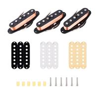 Banworks Pastillas SSS escalonadas Alnico 5 y Alnico 2 imanes híbridos de 52,39 mm/52,39 mm/52,39 mm/52,39 mm, juego de pastillas de bobina única vintage de tamaño F para guitarra Stratocaster Strat