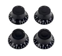 Banworks Perillas de control 2 tonos 2 volúmenes estilo años 50 perillas de sombrero de copa métricas de 6 mm 18 estrías perillas de sombrero de copa para Epiphone Les Paul LP SG JT/XN-01 color negro