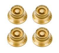 Banworks Perillas de control 2 tonos 2 volúmenes estilo años 50 perillas de sombrero de copa métricas de 6 mm 18 estrías perillas de sombrero de copa para Epiphone Les Paul LP SG JT/XN-01 doradas