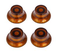 Banworks Perillas de control 2 tonos 2 volúmenes estilo años 50 perillas de sombrero de copa métricas de 6 mm 18 estrías perillas de sombrero de copa para Epiphone Les Paul LP SG JT/XN-01 Ámbar