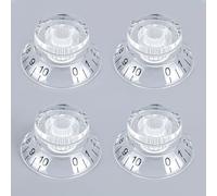 Banworks Perillas de control 2 tonos 2 volúmenes estilo años 50 perillas de sombrero de copa métricas de 6 mm 18 estrías perillas de sombrero de copa para EPI Les Paul LP SG JT/XN-01 transparente