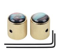 Banworks Perillas de control de guitarra de metal para bajo métrico de 6 mm, perilla de velocidad de cúpula colorida para guitarra eléctrica Squier Telecaster Tele Super Strat ST, bajo, paquete de 2