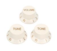 Banworks Perillas de control de guitarra eléctrica de 18 ranuras, 2 tonos y 1 perilla de volumen, perilla métrica de 6 mm, perillas de velocidad para guitarras eléctricas Squier Strat ST, paquete de 3