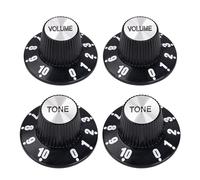 Banworks Perillas de control de guitarra métricas de 18 ranuras, 2 tonos, 2 perillas de volumen, perillas de velocidad de aluminio superior de sombrero de bruja de 6 mm para guitarras eléctricas
