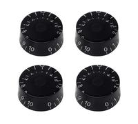 Banworks Perillas de control estilo años 60 de 2 perillas de tono y 2 perillas de volumen perillas de velocidad métricas de 6 mm 18 estrías para EPI Les Paul SG JT/XN-02 números negros y blancos