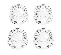 Banworks Perillas de control estilo años 60 de 2 perillas de tono y 2 perillas de volumen perillas de velocidad métricas de 6 mm 18 estrías para EPI Les Paul SG JT/XN-02 números negros transparentes