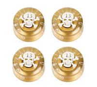 Banworks Perillas de control estilo años 60 de 2 perillas de tono y 2 perillas de volumen perillas de velocidad métricas de 6 mm 18 estrías para EPI Les Paul SG JT/XN-02 doradas con patrón blanco