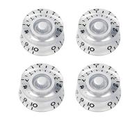 Banworks Perillas de control estilo años 60 de 2 perillas de tono y 2 perillas de volumen perillas de velocidad métricas de 6 mm 18 estrías para EPI Les Paul SG JT/XN-02 números negros cromados