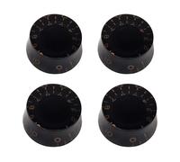 Banworks Perillas de control estilo años 60 de 2 perillas de tono y 2 perillas de volumen perillas de velocidad métricas de 6 mm 18 estrías para EPI Les Paul SG JT/XN-02 números dorados negros