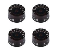 Banworks Perillas de control estilo años 60 de 2 perillas de tono y 2 perillas de volumen perillas de velocidad métricas de 6 mm 18 estrías para EPI Les Paul SG JT/XN-02 números en blanco ámbar
