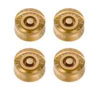 Banworks Perillas de control estilo años 60 de 2 perillas de tono y 2 perillas de volumen perillas de velocidad métricas de 6 mm 18 estrías para EPI Les Paul SG paquete de 4 JT/XN-02 en blanco dorado