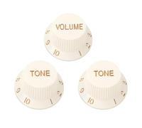 Banworks Perillas de control para guitarra eléctrica Imperial de 24 estrías 2 perillas de tono y 1 perilla de volumen perillas de velocidad de 6 mm estilo sombrero de copa para Fender Strat JT/XN-06