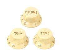 Banworks Perillas de control para guitarra eléctrica Imperial de 24 estrías 2 perillas de tono y 1 perilla de volumen perillas de velocidad de 6 mm estilo sombrero de copa para Fender Strat JT/XN-06