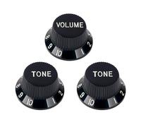 Banworks Perillas de control para guitarra eléctrica Imperial de 24 estrías 2 perillas de tono y 1 perilla de volumen perillas de velocidad de 6 mm estilo sombrero de copa para Fender Strat JT/XN-06