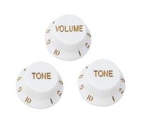 Banworks Perillas de control para guitarra eléctrica Imperial de 24 estrías 2 perillas de tono y 1 perilla de volumen perillas de velocidad de 6 mm estilo sombrero de copa para Fender ST JT/XN-06