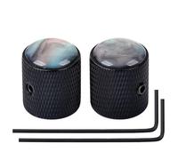 Banworks Perillas metálicas para control de bajo y guitarra, de 6 mm, para guitarra eléctrica Squier Telecaster Tele Super Strat ST, 2 unidades, JT/XN-17, color negro