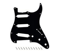 Banworks Pickguard '64-'65 Strat SSS muesca varilla tensión, 3 capas 11 agujeros para AVRI Vintage I-II Fender Strat US JT/HB-43 Negro