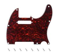 Banworks Pickguard de Guitarra Eléctrica de 4 Capas 8-Hoyo American TL | Placa de rasguño con 2 agujeros para pastillas para Fender Modern Standard Tele Telecaster US/MX, JT/HB-03 Carey Rojo