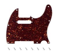 Banworks Pickguard de Guitarra Eléctrica de 4 Capas 8-Hoyo American TL | Placa de rasguño con 2 agujeros para Fender Modern Tele Telecaster US/MX, JT/HB-03 marrón oscuro carey