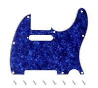 Banworks Pickguard de Guitarra Eléctrica de 4 Capas 8-Hoyo American TL | Placa de rasguño con 2 agujeros para Fender Modern Standard Tele Telecaster US/MX, JT/HB-03 Perla azul