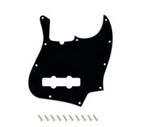 Banworks Pickguard de Jazz Bass con muesca para el alma, 3 capas, 10 agujeros, placa de rasguño J Bass JB para Fender Jazz Bass estilo moderno y vintage de EE. UU./México JT/HB-28 Negro