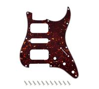 Banworks Pickguard ST HSH 11-Hole corte redondeado humbucker abierto | Placa de rasguño eléctrica de 4 capas para Fender Standard Stratocaster US/México, JT/HB-34 tortuga marrón oscuro