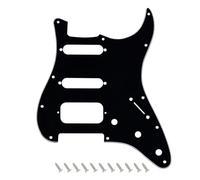 Banworks Pickguard ST HSS humbucker abierto esquina redonda 2 tornillos | Placa de rasguños 11 agujeros 3 capas para Fender Stratocaster Strat ST US/México, JT/HB-44 Negra