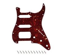 Banworks Pickguard ST HSS humbucker abierto esquina redonda 2 tornillos | Placa de rasguños 4 capas 11 agujeros para Fender Stratocaster Strat ST US/México, JT/HB-44 Marrón oscuro carey