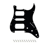 Banworks Pickguard Strat HSH humbucker abierto esquina redondeada, 3 capas 11 agujeros para Fender Standard Strat US/México JT/HB-34 negra