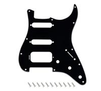 Banworks Pickguard Strat HSS humbucker abierto esquina redonda 4 tornillos, 3 capas 11 agujeros para Fender Strat ST JT/HB-45 Negro